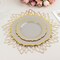 20 TAUPE 10.5" Round Plastic Dinner Plates GOLD Scalloped Rim